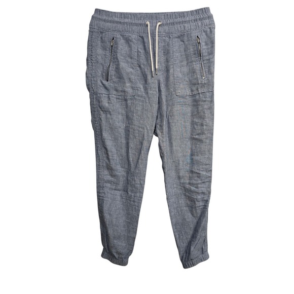 Athleta Pants - Athleta Cabo Linen Jogger Pants Women's Size 4 Blue Chambray Coastal Grandmacore